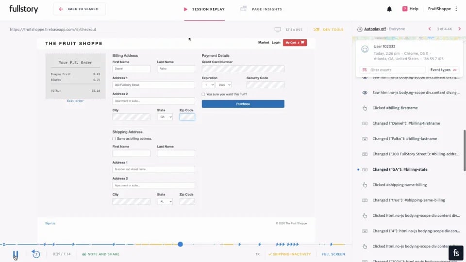 FullStory screenshot 1