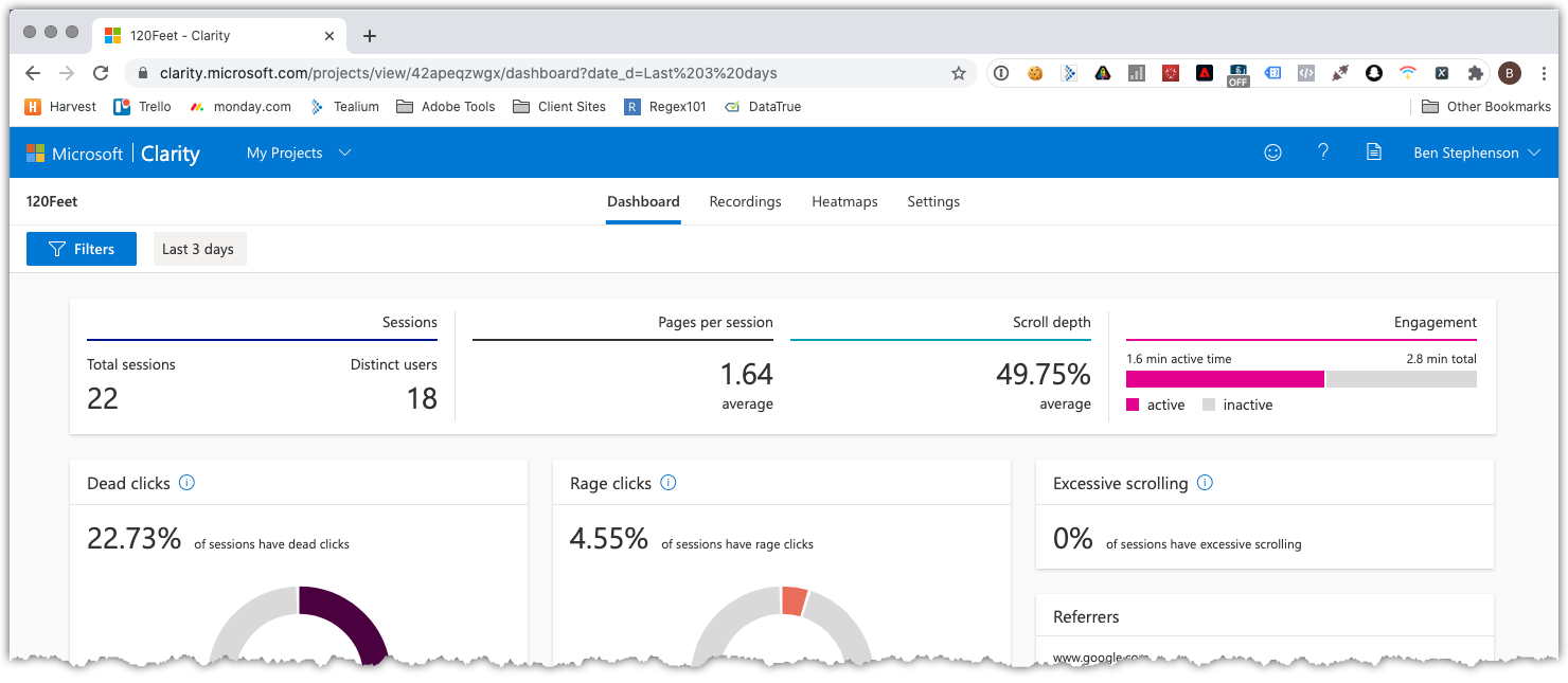 Microsoft Clarity screenshot 1