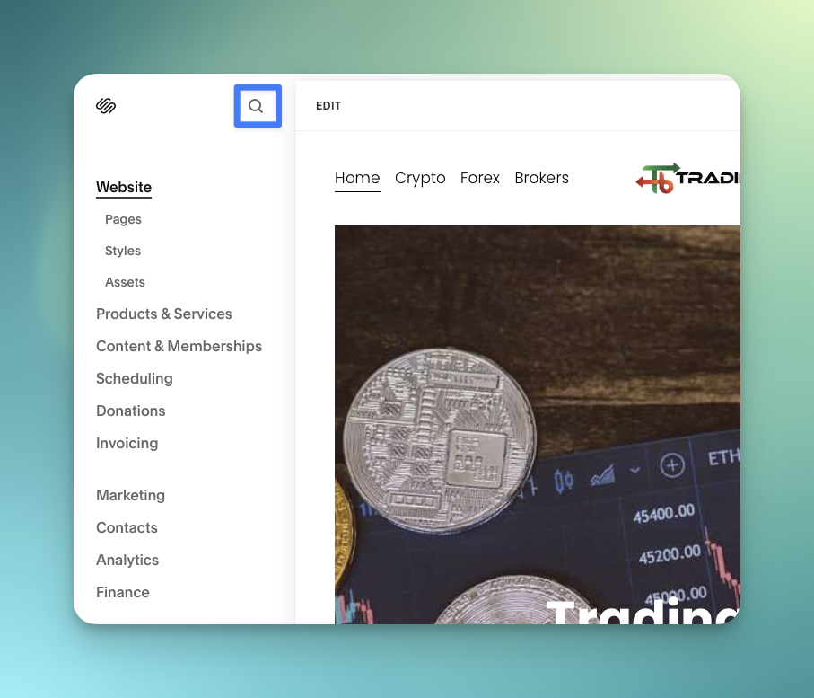 Edit your Squarespace site. Edit your Squarespace site.