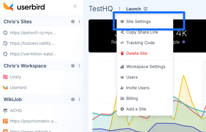 Go to your site settings