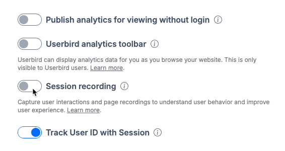 Scroll Down to 'Session replay'