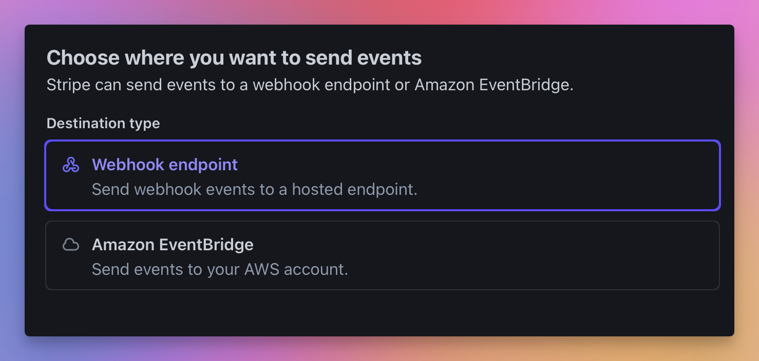 Select 'Webhook Endpoint'
