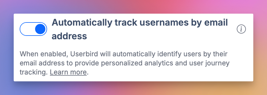 Enable 'Automatically track usernames by email address'