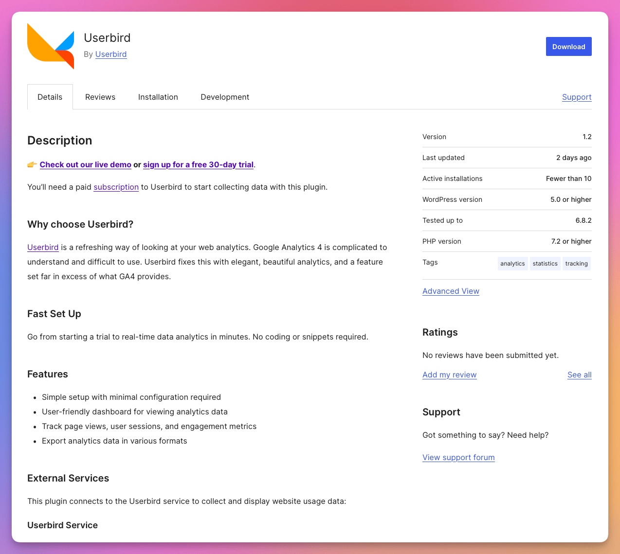 Userbird on Wordpress Userbird on Wordpress